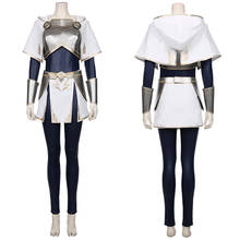 Lol luxanna roupa de cosplay crownguard, fantasia feminina vestido halloween carnaval festa 2024 - compre barato