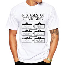TEEHUB Hipster Man T-Shirt 6 Stages Of Debugging Printed Tshirts Short Sleeve Funny t shirts Cool Essential Tee 2024 - buy cheap