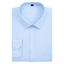 Мужская формальная Классическая рубашка, белая однотонная Классическая рубашка из твила с длинными рукавами, легкая в уходе, большие размеры 5XL 6XL, Осень-зима 2019 2024 - купить недорого