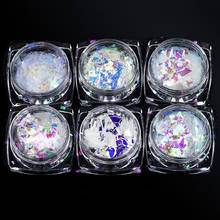 6 Boxes Nail Broken Sequins Nail Art Glitter Dust Powder Irregular Broken Glass Sequins Flakes Manicure Decor 2024 - buy cheap