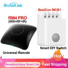 Broadlink-controle remoto universal rm4 pro, wi-fi, ir, rf, controle remoto, bestcon, mcb1, faça você mesmo, interruptor inteligente, funciona com alexa e google home 2024 - compre barato