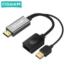 Адаптер QGEEM HDMI-DisplayPort 4K HDMI-DP кабель HDTV адаптер конвертер папа-мама поддержка 1080P для HDTV HDMI-DP 2024 - купить недорого