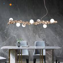 Светильник Люстра для ресторана в скандинавском стиле, роскошный художественный светильник для гостиной, креативная личность, длинный обеденный стол, светильник для бара 2024 - купить недорого