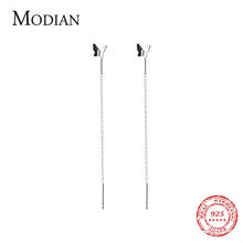 Modian 2019 New 100% 925 Sterling Silver Simple Tiny Tassel Butterfly Drop Earrings For Women Silver Dangle Ear Fashion Jewelry 2024 - buy cheap