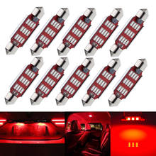 10Pcs Red 31mm 36mm 39mm 41mm 42mm Canbus Festoon Car LED Interior Dome Map Light 4014 12 SMD License Plate Door Bulb C5W 12V AC 2024 - buy cheap