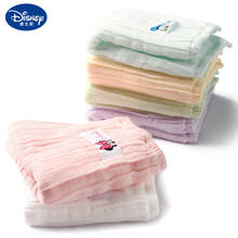 Disney-Pañuelo de algodón con estampado de dibujos animados para bebé, toalla cuadrada de 6 capas con diseño de Minnie y Mickey, Material suave y transpirable, 1 pieza 2024 - compra barato