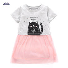 Frocks for Baby Girls 2021 Summer Black Animal Print Vestiods Children Clothes Toddler Tulle Cotton Dresses for Kids 2-7 Years 2024 - buy cheap