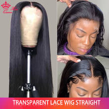 Парик из натуральных волос Queen Hair, HD, прозрачная сетка, 13x6 /13x 4, предварительно выщипанные перуанские прямые волосы 2024 - купить недорого