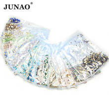 JUNAO 1400pcs Mix Size Glass Crystal Non Hot Fix Rhinestone Flat Back Strass Stone Stickers Glitter Nail Diamond Gems Decoration 2024 - купить недорого