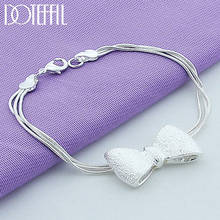 DOTEFFIL 925 Sterling Silver Bow-knot Bracelet For Woman Charm Wedding Engagement Party Fashion Jewelry 2024 - buy cheap