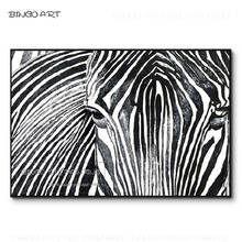 Pure Hand-painted High Quality Abstract Black and White Zebra Oil Painting Special Black and White Art Zebra Head Oil Painting 2024 - buy cheap