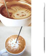 Aço inoxidável barista café desenho latte arte espresso cappuccino decoração calcadeira agulha caneta ferramentas de café vara 2021 2024 - compre barato