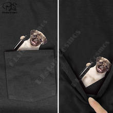 PLstar Cosmos T Shirt summer pocket Drunk dog printed t-shirt men women shirts tops funny cotton black tees drop shipping 2024 - buy cheap