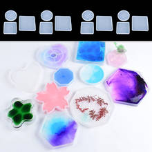 12 Pieces Resin Silicone Mold Square Round Mould for Resin Jewelry Making Tool 2024 - buy cheap