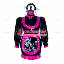 fondcosplay adult sexy cross dressing sissy maid short black heavy pvc dress lockable Uniform apron costume Tailor-made[G2353] 2024 - buy cheap