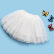 Ropa para niñas pequeñas, faldas de tutú de tul de tres capas, vestido de baile, falda de princesa Puff, color blanco, novedad de 2020 2024 - compra barato