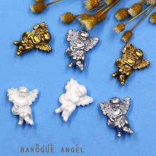 Acessórios para arte de unha em estilo barroco, asa de resina plana de anjo, ouro/prata, faça você mesmo, arte de unha, jóias, charmoso h & * & & com 100 peças 2024 - compre barato