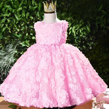 Bebê meninas pétalas princesa vestidos para meninas infat festa de aniversário vestido de flor meninas vestido de casamento crianças vestidos de roupas 2024 - compre barato
