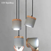 Modern Cement/Wood Loft LED Pendant Lamp Dining room Hanging Lamp Bar Bedside Chandeliers Lighting Minimalist Nordic Luminaire 2024 - buy cheap