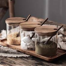 Kitchen Seasoning Jar Glass Spice Container Salt Jars Condiment Pot With Lid And Spoon Kitchen Storage Jar 1pc 2024 - buy cheap