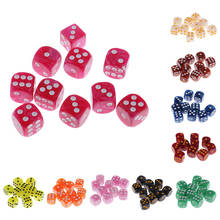10 Pieces 6-sided Die Pearlized Spot Dice D6 for Party Pub Casino Supplies Table Game Props DIY 1.6cm Party Game Accessory Table 2024 - buy cheap