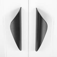 2Pcs 64/96mm Nordic Cabinet Drawer Pull Knob Space Aluminum Matte Black Cupboard Handle Door Furniture Hardware Pull Handles 2024 - buy cheap