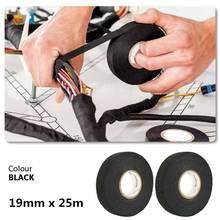 19mm x 25m cableado telar cinta tejido adhesivo tela Cable arnés aislamiento cinta Termocontraíble eléctrico-resistente 2024 - compra barato