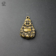 Llaveros de estatua de Buda Maitreya, colgante de cobre puro, adornos colgantes de latón macizo Retro, llaveros de Buda de risa 2024 - compra barato