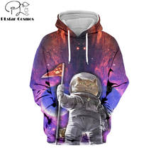 PLstar Cosmos animal cool CAT SPACE BLANKET Sunglasses cat 3d hoodies/Sweatshirt Winter autumn Harajuku long streetwear 2024 - buy cheap