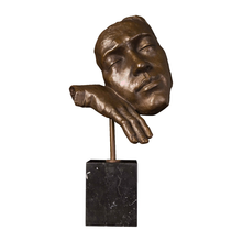 Bronze Abstract Statue People Face Sculpture Thinking Man Head Figurine Art Home Decoration Accessories 2024 - buy cheap