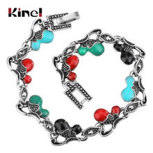 Kinel New 2021 Charm Vintage Colorful Enamel Bracelets & Bangles Fashion Jewelry Bohemia Style Love Cuff Bracelets For Women 2024 - buy cheap