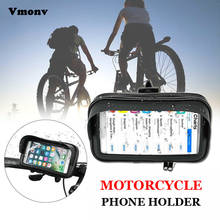 Vmonv Bicycle Motorcycle Mobile Phone Holder Bag For iPhone 8P XR Samsung S9 Waterproof Cycling Handlebar Case Support GPS Mount 2024 - buy cheap