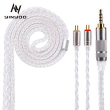Yinyoo 16 Core Silver Plated Cable 2.5/3.5/4.4mm Upgrade Cable With MMCX/2PIN/QDC for BLON BL-01 BL-03 KZ ZAX ASX EDX TRN V90S 2024 - купить недорого