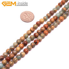 Gem-inside  Natural Round Multicolor Shoushan Jaspers Stone Beads For Jewelry Making Earring 4-20mm 15inches DIY Jewellery 2024 - buy cheap