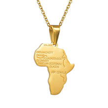 Hip Hop Men's Chain Necklace Personality Africa Map Pendant Africa Jewelry Accessorie Stainless Steel Necklace Jewelry for Women 2024 - buy cheap