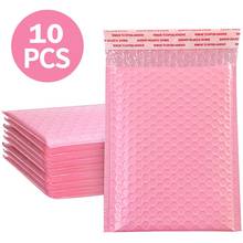 Envelopes plásticos com plástico bolha, auto selagem, uso para transporte, revestimento interno, cor rosa, 10 peças 2024 - compre barato