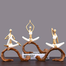 Luxury Resin White Yoga Girl Decoration Home Decoration Retro Character Figurine Crafts Shop Desktop Display Stand Birthday Gift 2024 - buy cheap