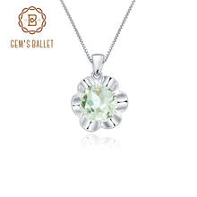 Gem's Ballet 925 Sterling Silver Green Flowers Necklace for Women 2.73Ct Natural Green Amethyst Gemstone Pendant Fine Jewelry 2024 - buy cheap