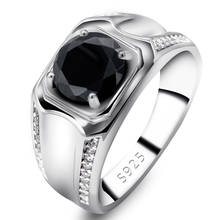 Wedding Ring for Men Women 925 Sterling Silver Black Cubic Zircon Stone Engagement Love Forever Rings Simple Jewelry Gift 2024 - buy cheap