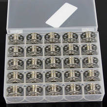 25Pcs Empty Bobbins Sewing Machine Spools Clear Plastic with Case Storage Box for Brother Janome Singer Elna 2024 - buy cheap