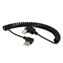 USB2.0 Printer and Scanner Right Angle Spring Retractable Data Charging Cable USB A to B 40CM 2024 - buy cheap