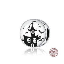 2020 New 925 Sterling Silver Original Charm Ghost Castle CZ Oxidized platinum for Brand Jewelry Make for women Girl Dropshipping 2024 - buy cheap