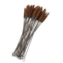 10 Pçs/set fibra escova Escova De Palha de coco Natural Reutilizáveis Canudos De Aço Inoxidável Escova de Limpeza ecológica de bambu s 2024 - compre barato