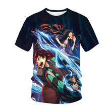 Camiseta de Demon Slayer para hombres y mujeres, camisa de gran tamaño a la moda, Kimetsu No Yaiba 2024 - compra barato