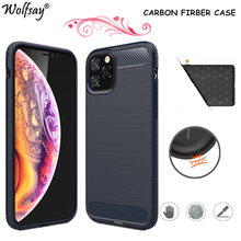 Carbon Fiber Cover For iphone 11 Pro Case Rubber Silicone Bumper Shockproof Phone Case For iphone 11 Pro Case For iphone 11 Pro 2024 - buy cheap