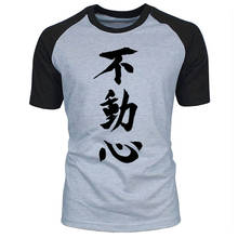 Camiseta fudoshin kanji japonesa para homens, camiseta estampada de manga curta com gola redonda, de algodão, tamanho ue 2024 - compre barato