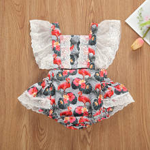 0-24 Months New Newborn Baby flamingo girl clothes jumpsuit playsuit outfits ruffle lace patchwork sunsuit 2024 - buy cheap