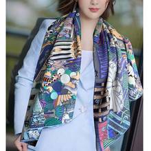 Large Square Silk Cashmere Scarf Wraps Cape Blanket Scarves for Women 2024 - buy cheap