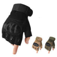 Carbon Fiber Protective Tactical Gloves Military Army Fighting Outdoor Anti-skid Fingerless Gloves Without Fingers For Men Women 2024 - buy cheap