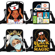 Черная сумка-мессенджер для медсестры с короной, женская сумка-мессенджер, маленькая сумка через плечо в американском и африканском стиле, женские сумки через плечо, Книжная сумка 2024 - купить недорого